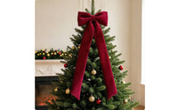 Christmas Bow Ornament Burgundy Seasonal Bow Large Bowknot for Holiday Decor, Window Display