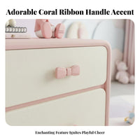 2-Drawer Cabinet with Bow Pulls Space-Saving Design Bedside Table Compact Size