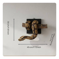 gold ball Python Wall Sculpture Handcrafted Aesthetic Python Wall Decor Resistant Resin Snake Sculpture for Office
