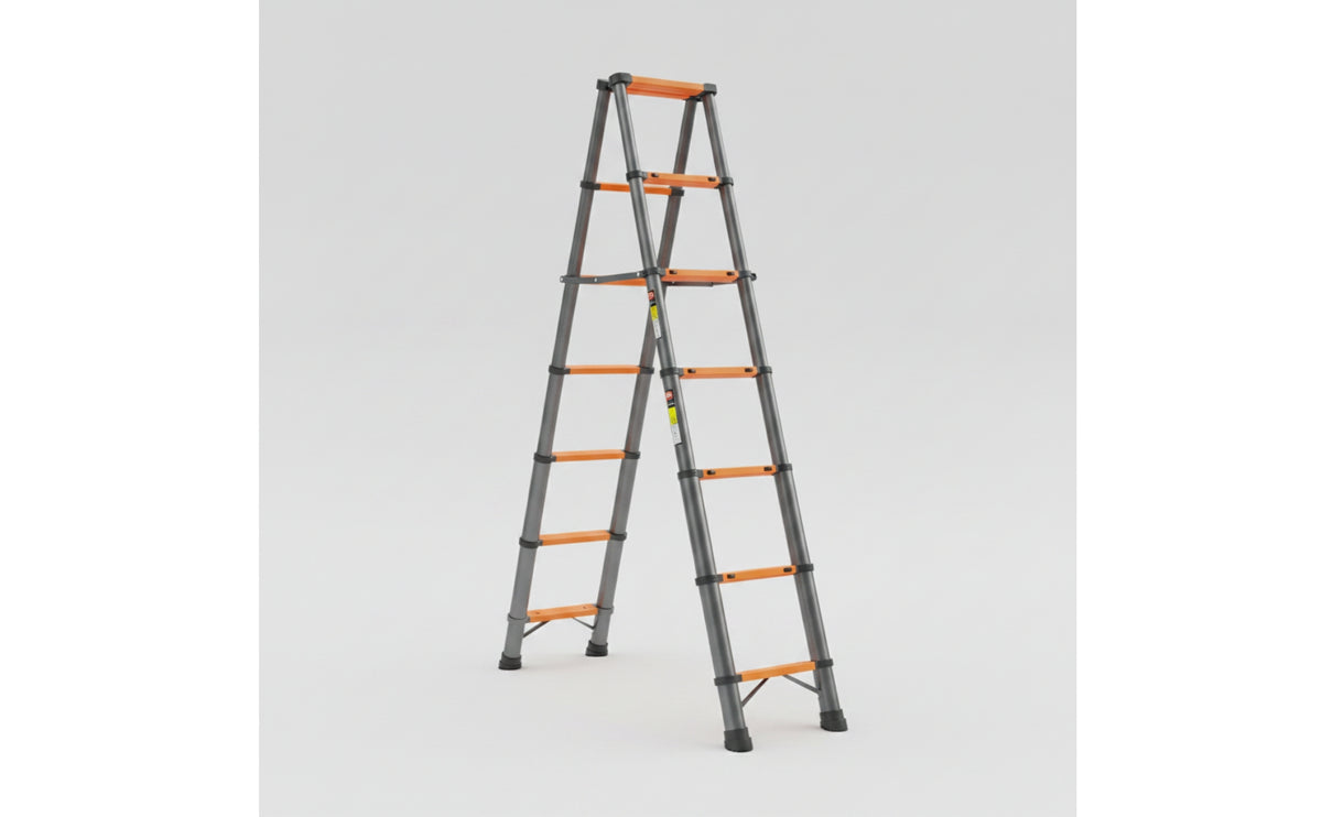 Adjustable Step Ladder with Telescoping Structure Compact Telescoping Ladder Portable Stable for Contractors