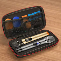 Portable Double Audio Device Case Drop-Resistant Double Wireless Audio Device Case Padded Interior for Stage Performance, Karaoke