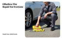 Portable Case Tubeless Tire Repair Kit Long-Lasting Motorcycle Tire Repair Tools Easy to Use for Roadside Emergency, Travel