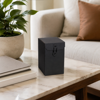 Large Kraft Paper Boxes 8.8x8.8x12.5cm, Premium Tea Packaging Boxes with Rope, Easy Assemble Flip Closure for Homemade Tea Gifts