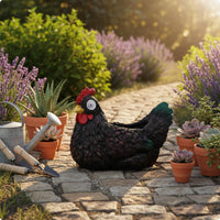 Solar Chicken Planter Outdoor Garden Decor Weather Resistant for Patio