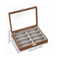 Wooden Sunglasses Box Lockable Sunglasses Organizer Box Dustproof Eyeglasses Display Case for Home Display