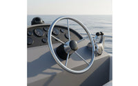 Yacht Steering Control Wheel with Grip Stainless Steel Boat Steering Wheel Mirror Polished