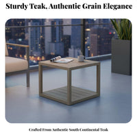 dual-level Square Stand Wabi-Sabi Aesthetic Side Table Indoor and Outdoor century's heartperiod Modern design for Patio
