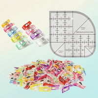101 Pieces Sewing Template with Clips Acrylic Quilting Ruler Lightweight