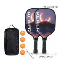 2 Pieces Wrapped Handle Pickleball Paddles with Balls and Bag White Edge Trim Pickleball Paddle Set Pair Sports Equipment Long-Lasting
