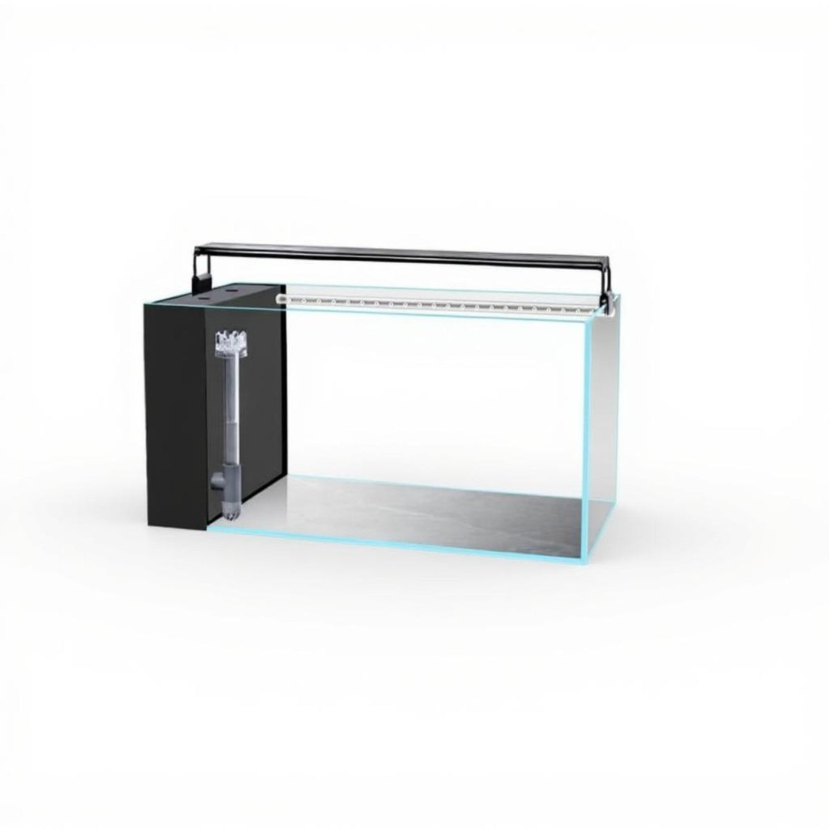 Desktop Glass Aquarium with Side Filter and LED Lighting