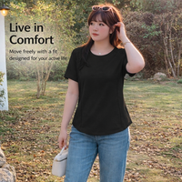 Womens Tops with Short Sleeves and Round Neckline, Ladies Summer in Modal Blend for Comfort, Loose Fit Tshirts for