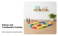 Anti-Slip Tactile Sensory Path Sparks Creativity Kids Balance Beam and Stepping St Single S Wavy Balance Trail for Preschoolers, Early Childhood Educators, Kindergarten, Preschool, Playroom, Daycare