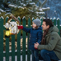 Solar Owl Wall Light Decorative Garden Decor Weatherproof for Yard, Patio