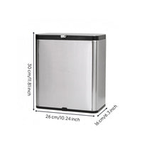 Stainless Steel Trash Container Sliding Lid Wall-Mounted Trash Container Space