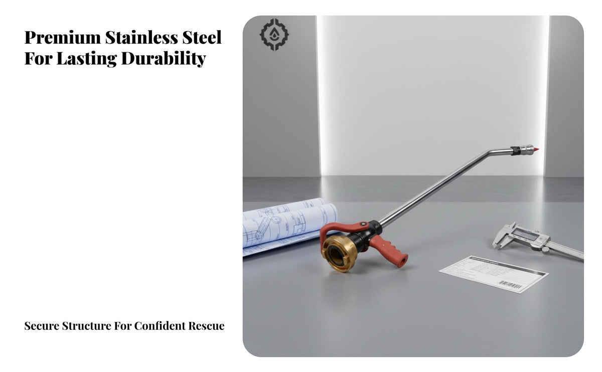 Piercing Fire Nozzle Heavy Duty Stainless Steel Penetrating Nozzle Corner Fire Water for Emergency Responders, Building Fires, Confined Areas