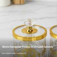 Elegant Design European Design Snack Container Set Brilliant Luster Decorative Candy Jar Set Dustproof Lids for Kitchen, Coffee Table