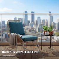 4-Piece Woven Lounge Seating All-Weather Outdoor Furniture sturdy Frame Thick paddings for Families, Balcony, Sunroom, rearyard