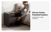 Round Two-Drawer Cabinet Minimalist Design Nightstand No Assembly Required