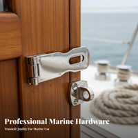 Seaworthy Grade Padlock Hasp Padlockable Rotating Safety Door Hasp Stainless Steel Boat Door Latch for Outdoor