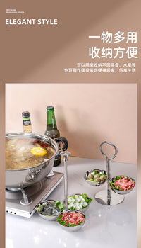 糖果架糕点创意款点心小吃架酒店厨房三碗立式不锈钢酱料架水果碗