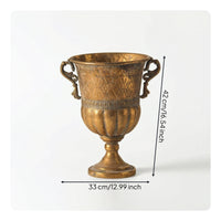 Urn Vase with Handles Vintage Metal Urn Vase Decorative for Home Stylists, Weddings, Table Tops