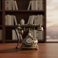 Vintage Rotary Telephone Resin Antique Desk Phone No Battery Needed for Office