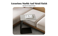 C-Shaped Snack Table Movable C-Shaped Couch Table multipurpose for Small Spaces