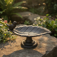 Cast Metal Avian Feeder Sturdy Leaf Bird Feeder Outdoor for Garden, Patio