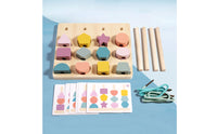 Geometric Stack and Sort Board Fine Motor Shape Matching Board Educational Shape Sorter Color Sorting for Children