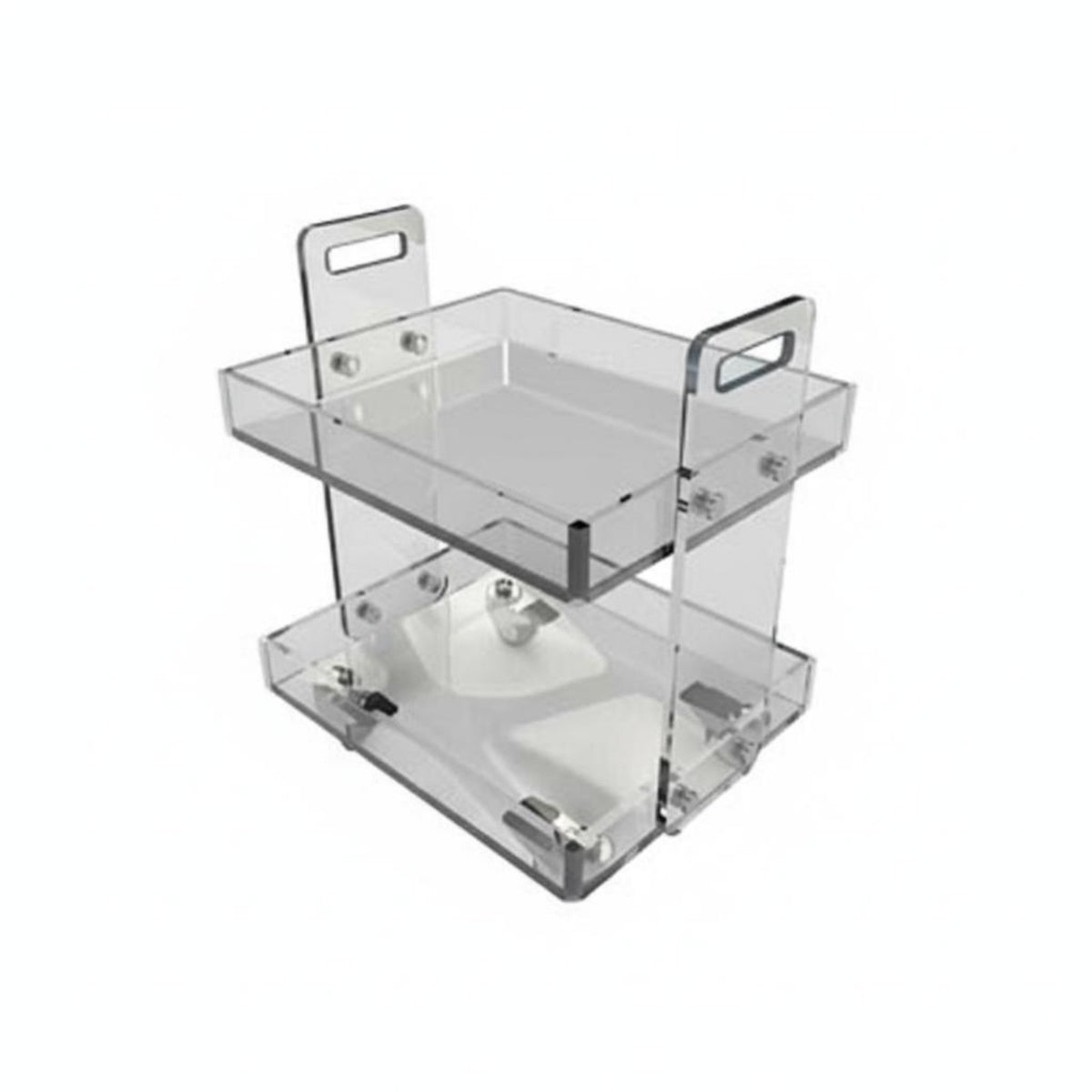 2-Tier Rolling Trolley Easy to Assemble 2-Tier Rolling Organizer for Dining Area