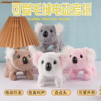 Electric Plush Koala Toy with Walking, Sound, and Head Nodding