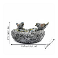 Resin Bird Bath Weather-Resistant Outdoor Birdbath Bowl Crafted-Look Look
