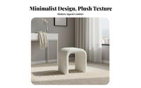 U-Shaped Sherpa Stool Multifunctional Vanity Seat Sturdy Frame for Photographers