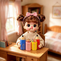 Dollhouse娃娃屋迷你仿真彩色铅笔收纳桶模型 微缩铅笔筒摆件道具