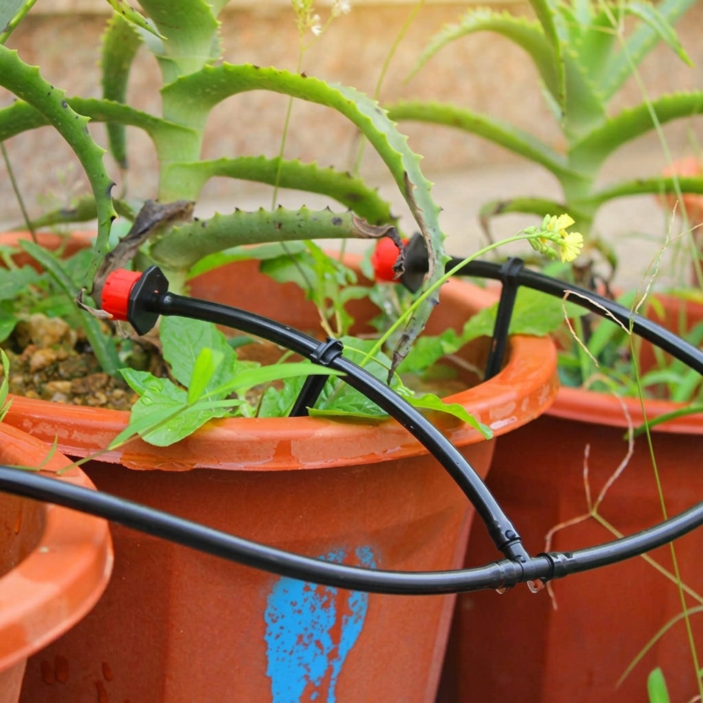 Automatic Drip Irrigation System Kit, Micro Garden Watering for Allotment Equipment, PVC Hose & Drippers for Potted Plants, Vegetable Patch