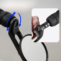 Adjustable Bike Mirror with Bar End Mount Round Bar End Mirror Rotatable Easy to Install for Commuting, Road Bikes