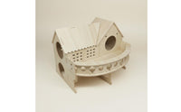Wooden Hamster House Chew Resistant 2-Story Pet Hut Easy Assembly