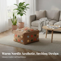 Woven Zabuton Comfortable Floor pouf Thick Padded for Living Room, Meditators