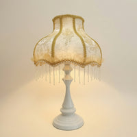 Table Lamp with Textile Shade Decorative Bedside Table Lamp Floral Warm for Bedroom, Reading Corner
