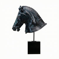 Horse Head Sculpture Antique-Inspired Horse Head Statue Retro for Living Room