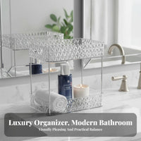 2-Tier Cosmetic Rack adaptable Countertop Organizer Easy reach for Students