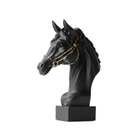 Horse Head Sculpture Minimalist Sculpture with Pedestal Realistic for Bookshelf