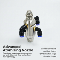 Stainless Steel Spray Tip Nozzle, G3/16 Male Thread Misting Nozzle, 0.2mm Orific #variant:Round spray nozzle