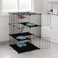 Metal Wire Pet Pen Reconfigurable Small Pet Enclosure DIY Shape