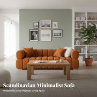 3-Seater Fabric Settee Minimalist Design Upholstered 3-Seater Couch Modern design Sofa for Apartment Dwellers, Guests, Villa, Small Spaces, Lounge Area