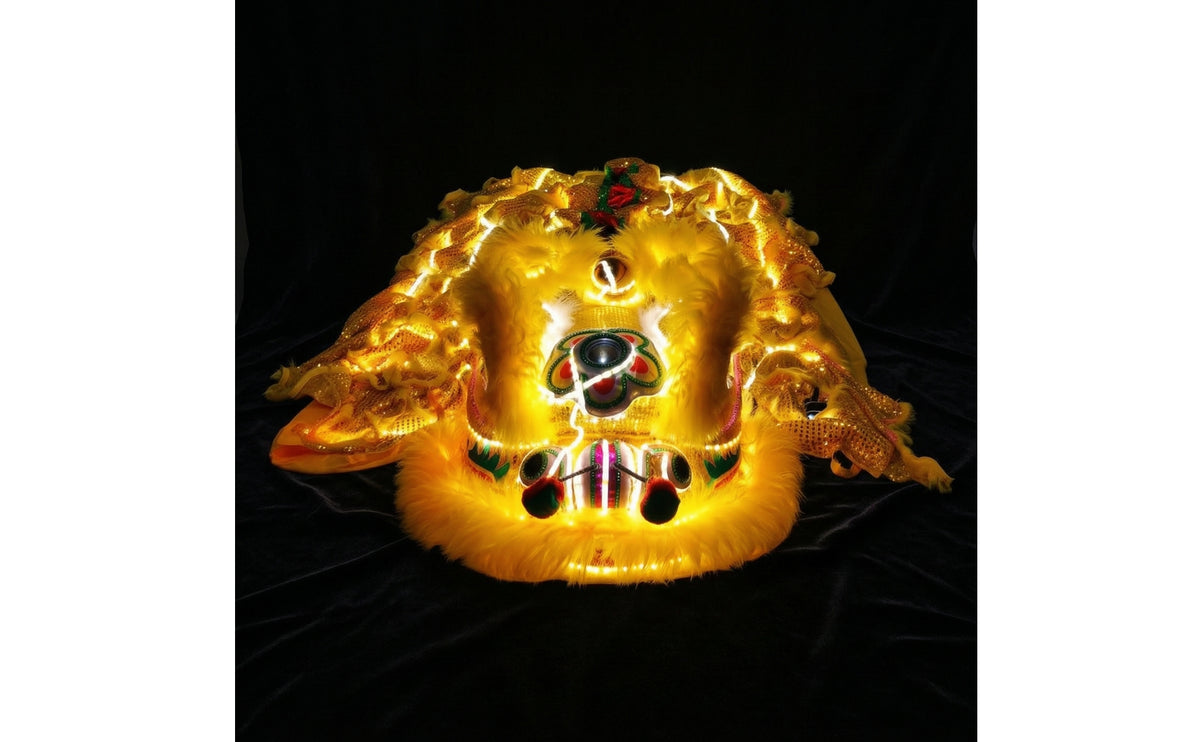 Lion Dance Costume with LED Glowing Lion Dance Costume Glittering for Dancers, Event Teams, Festivals, Processions, Stage Shows