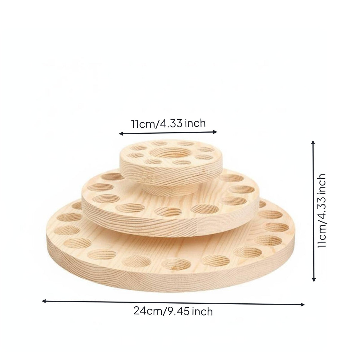 38 Slot Essential Oil Holder Wooden Rotating Oil Display Stand Space-Saving Household Storage for Desktop