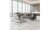 Minimalist Aesthetic Light Luxury Sofa Ergonomic Design Business Reception Sofa High Density Foam Cushion Office Couch Sturdy Wood Frame for Lounge Area