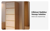 particle-resistantresistant Narrow Floor Cabinet With Doors upright Storage Tower Space-Saving storage shelf Multitier Design for Apartment Dwellers, Book Lovers, Living Room, Bedroom, Small Spaces, Hallway