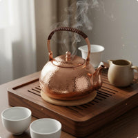 Burgundy Copper Kettle Thickened Handmade Copper Teapot Heat-Resistant Handmade Hammered Teapot